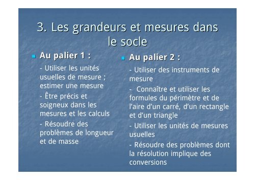 Grandeurs et mesures au cycle 3