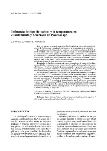 Influencia del tipo de «cebo» y la temperatura en el aislamiento y ...