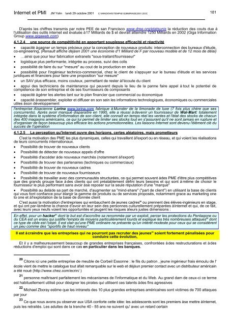 Internet et Entreprise : Mirages et opportunitÃ©s - Base de ...