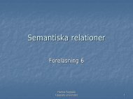 Semantiska relationer - Uppsala universitet