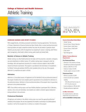 Athletic Training Program Flyer - University of Tampa