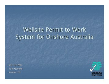 Wellsite Permit to Work System for Onshore Australia - Drillsafe ...