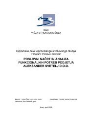 poslovni načrt in analiza funkcionalnih potreb podjetja ... - B&B, doo