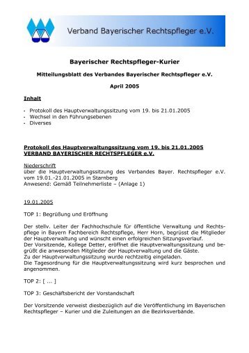 Ausgabe April 2005 - Verband Bayer. Rechtspfleger e.V.