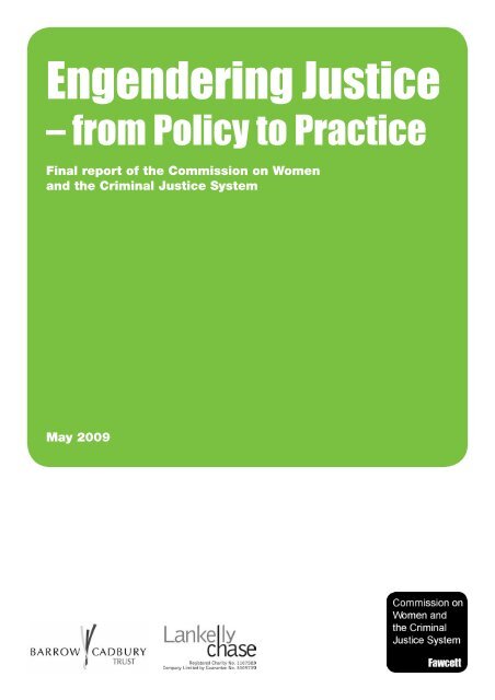 Engendering Justice - from Policy to Practice - The Fawcett Society