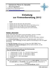 Einladung zur Firmvorbereitung 2012 - st.benedikt-mg.de: Start