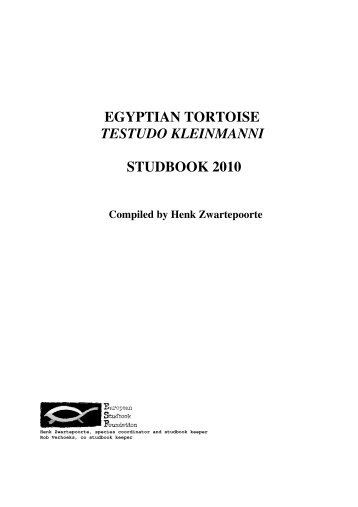 EGYPTIAN TORTOISE TESTUDO KLEINMANNI STUDBOOK 2010