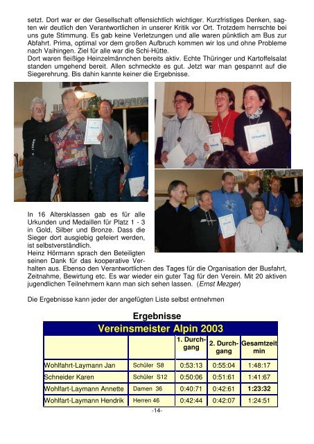 Schi-Verein Vaihingen 2003 - Schi-Verein Stuttgart-Vaihingen