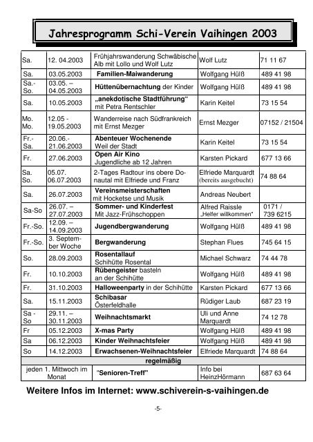 Schi-Verein Vaihingen 2003 - Schi-Verein Stuttgart-Vaihingen