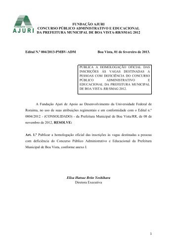 Edital 004.2013 - homologacao oficial PNEs.pdf - FundaÃ§Ã£o Ajuri