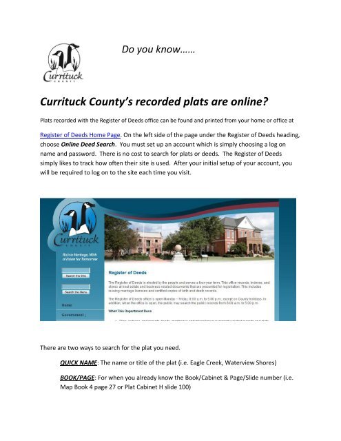 Plats - Currituck County Government