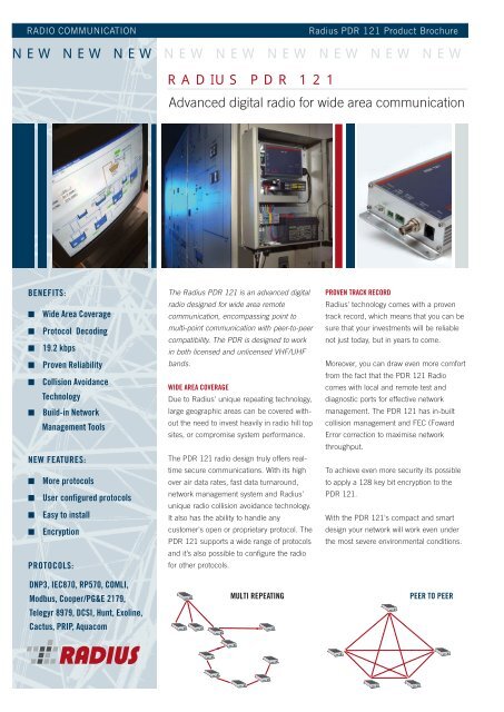 Radius Pdr 121 Advanced Digital Radio For Wide Area