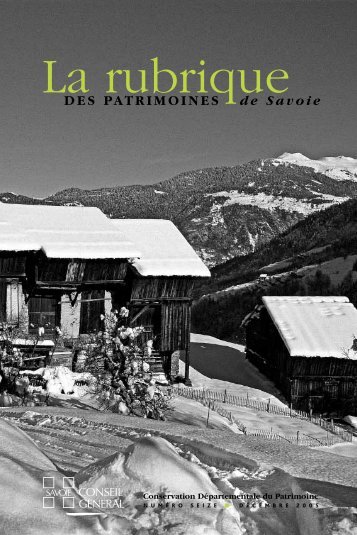 DES PATRIMOINES de Savoie - Conseil Général de Savoie