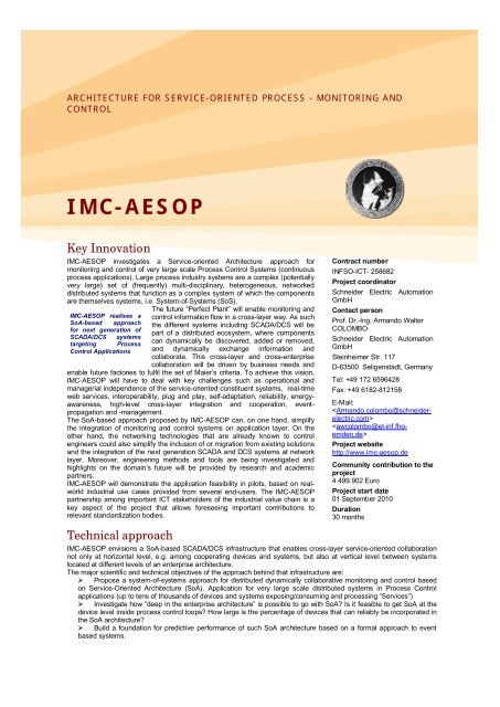 Imc Aesop Fact Sheet Oct 11 Aesop Project Imc Aesop Fact Sheet Oct 11 Aesop Project