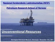 Petroleum Research School of Norway - Nasjonal Forskerskole i ...