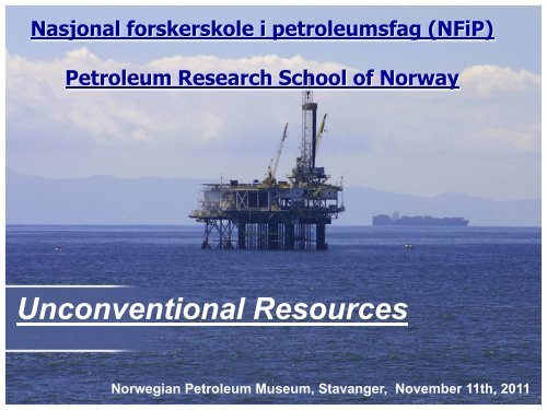 Petroleum Research School of Norway - Nasjonal Forskerskole i ...