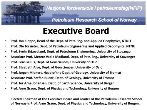 Petroleum Research School of Norway - Nasjonal Forskerskole i ...