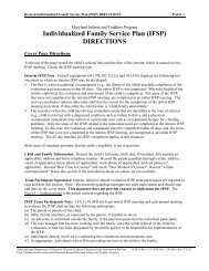 Individualized Family Service Plan (IFSP) DIRECTIONS - CTE