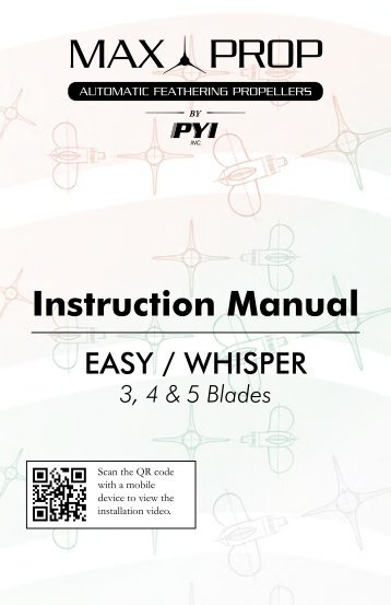 Max-Prop Easy & Whisper Installation Instructions - PYI Inc.