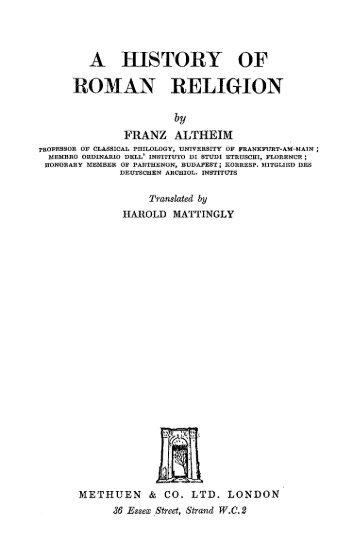 A History of Roman Religion (1938) - Historia Antigua
