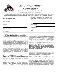 2008 PRCA Rodeo Sponsorship - Professional Rodeo Cowboys ...