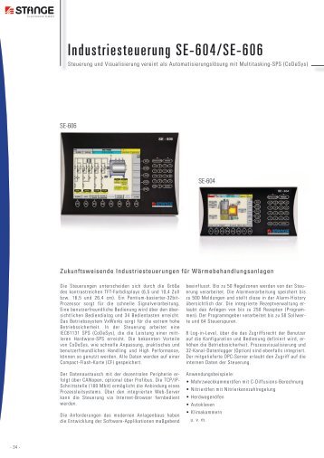 Industriesteuerung SE-604/SE-606 - Stange Elektronik GmbH