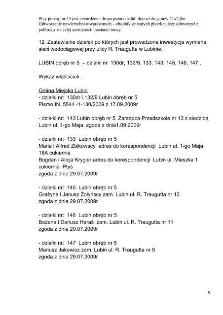 Dokumenty Traugutta ZP14/2010 - Mpwik w Lubinie