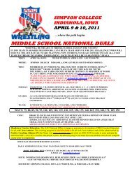 middle school national duals 2011