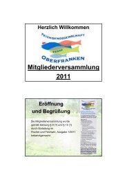 Tätigkeitsbericht - TEGOF - Teichgenossenschaft Oberfranken