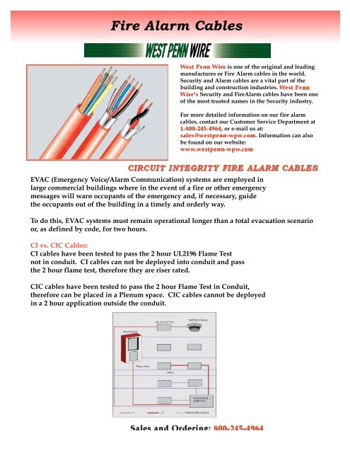 Fire Alarm Cables - West Penn Wire