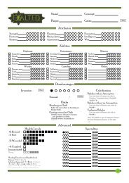 The complete character sheet - Standard - Exalted, character sheets