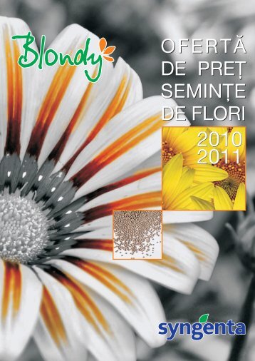 Ofertă de preţ seminţe 2010-2011 - Blondy Romania