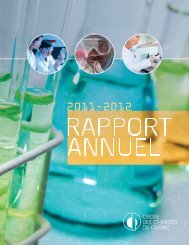 Rapport annuel 2011-2012 - Ordre des chimistes du QuÃ©bec