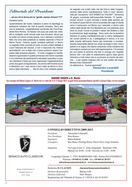 edizione n° 13 Anno 2012 - Benaco Auto Classiche