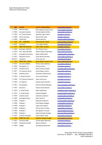 Base de Datos Municipalidad de Florida - ilustre municipalidad de ...