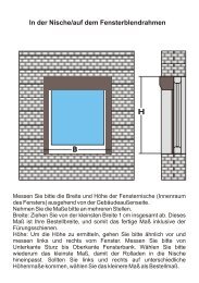 In der Nische/auf dem Fensterblendrahmen - T. Walter Bauelemente ...