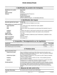 FICHE SIGNALÃTIQUE 1. Identification du produit et de l'entreprise ...