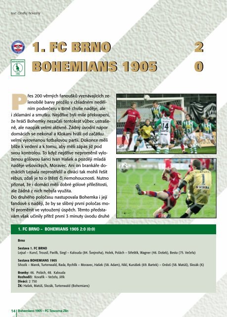 ÄÃ­slo 16/2007 B1905 - ZlÃ­n - Bohemians 1905