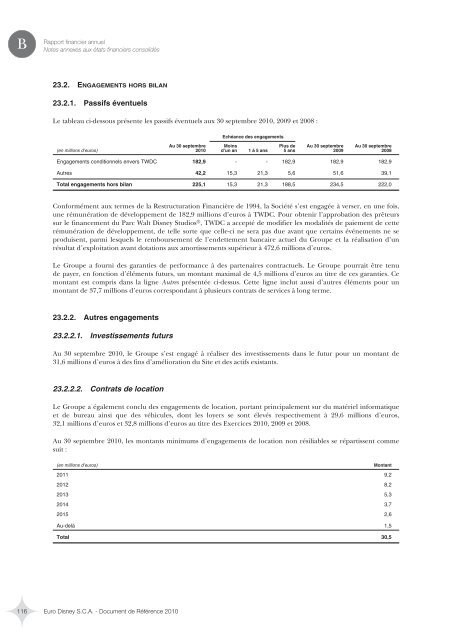 “IFRS” fait référence… - Euro Disney SCA - Disneyland® Paris