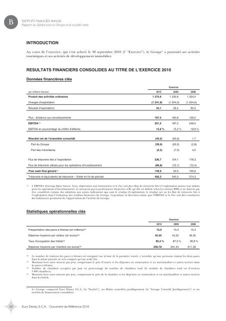 “IFRS” fait référence… - Euro Disney SCA - Disneyland® Paris