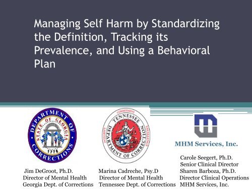 Managing Self Harm by Standardizing the Definition, Tracking its ...