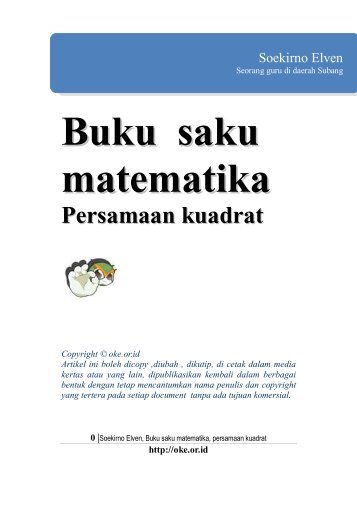 Buku saku matematika Persamaan kuadrat