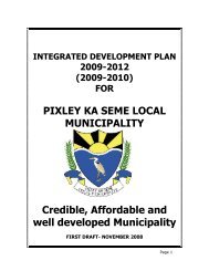 PIXLEY KA SEME LOCAL MUNICIPALITY Credible, Affordable and ...