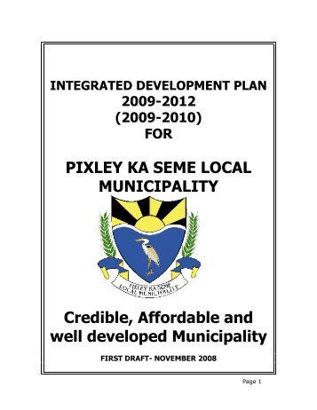 PIXLEY KA SEME LOCAL MUNICIPALITY Credible, Affordable and ...