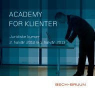 ACADEMY FOR KLIENTER - Bech-Bruun