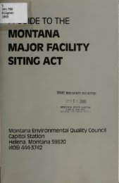 A Guide to the Montana Major facility siting act - Montana Legislature