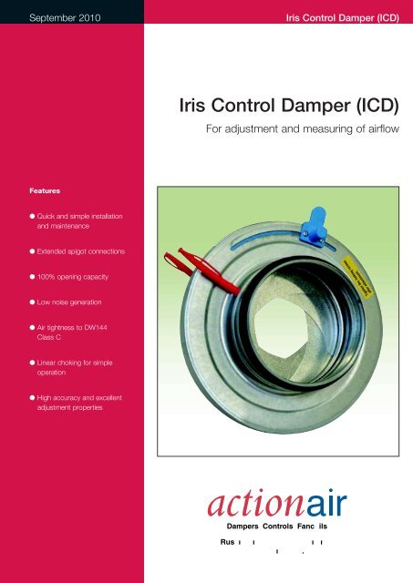 Iris Control Dampers - For Adjustment and measuring air flow ...