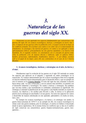 3. Naturaleza de las guerras del siglo XX