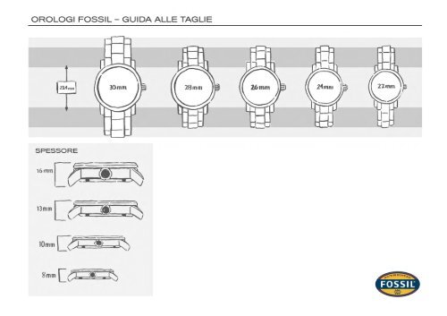 OROLOGI FOSSIL â GUIDA ALLE TAGLIE