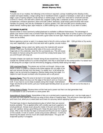 MODELLING TIPS (Model Slipway Kits) TOOLS To build one of our ...